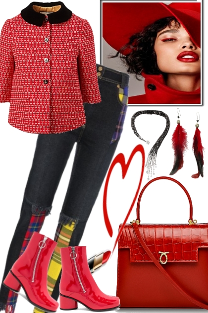 lady   with red- Combinazione di moda