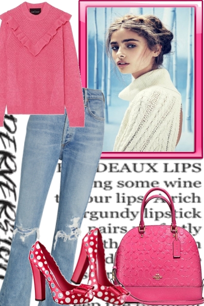 WITH PINK IN JEANS- Fashion set