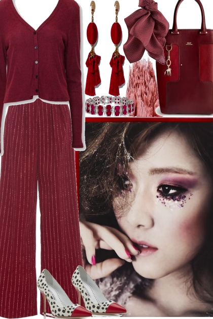 BURGUNDY-- Fashion set