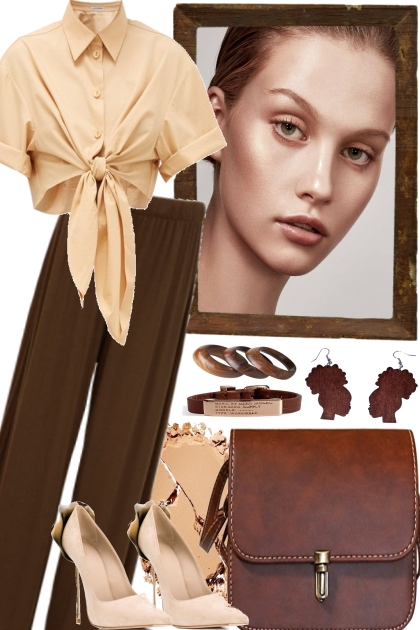 BROWNIES WITH BEIGE- Fashion set