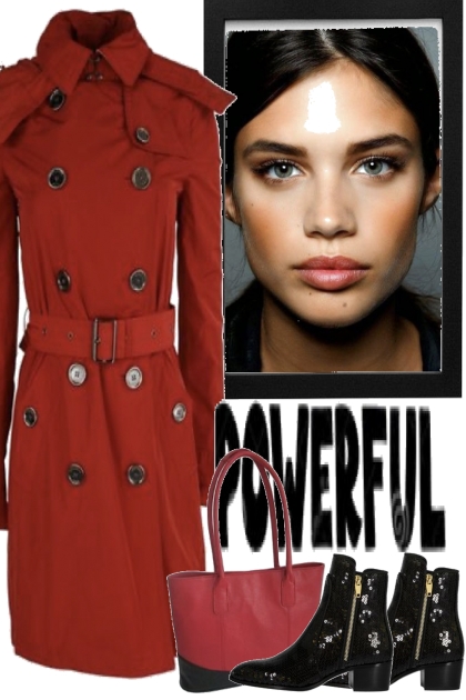 POWERFUL, THE RED TRENCH- Fashion set