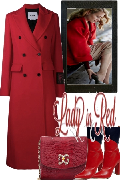 --LADY , IN RED- Fashion set