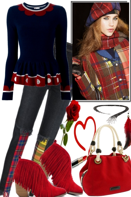 A HEART AND AN A RED ROSE FOR HER- Combinazione di moda