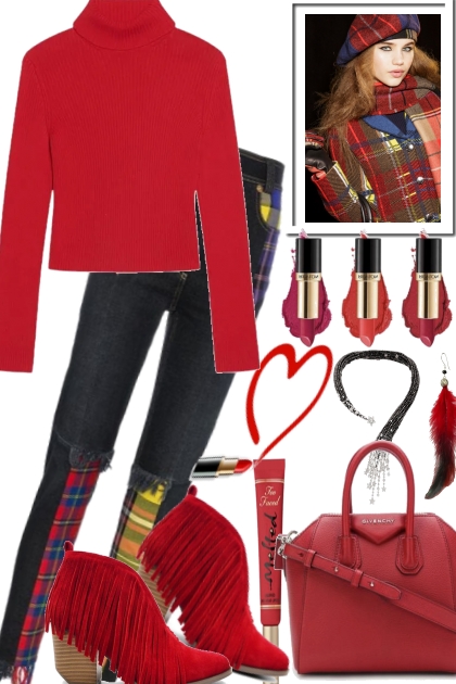 RED AND RED LIPS- Combinazione di moda