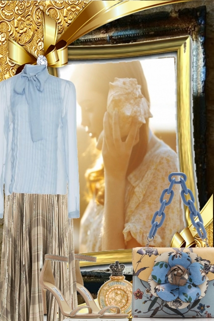 THE BLUES.. WITH BEIGE- Fashion set