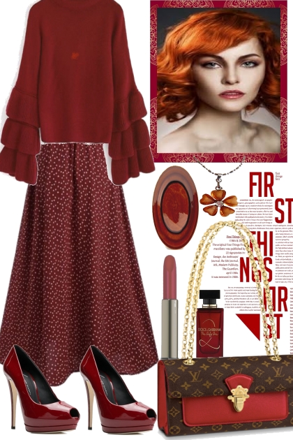 -.RED FOR ALL SEASONS- Fashion set