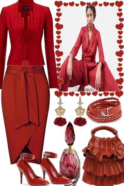 !LADY IN RED- combinação de moda
