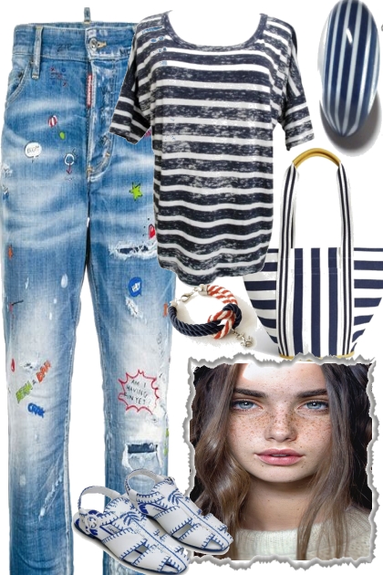 JEANS.  AND. STRIPES- Модное сочетание