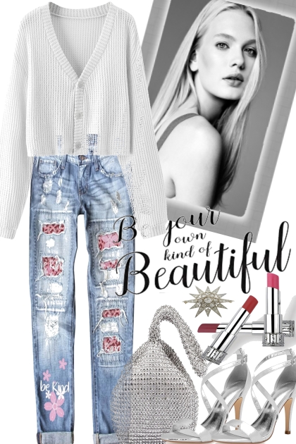 SILVER FOR THE JEANS STYLE- Fashion set