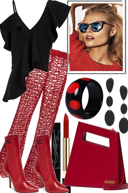 -RED LIPS -- combinação de moda