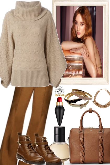 BEIGE AND  BROWNIES..-- Fashion set