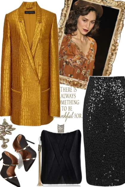 BLACK AND GOLD,, FESTIVE- Fashion set