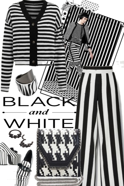 totally black and white mix- Fashion set