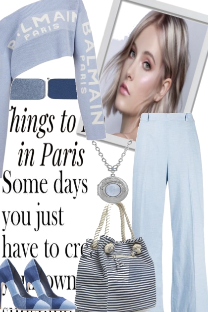 SOFT BLUE IN PARIS- Fashion set
