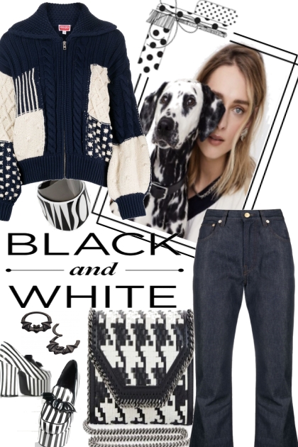 MIX WITH BLACK AND WHITE...- Fashion set