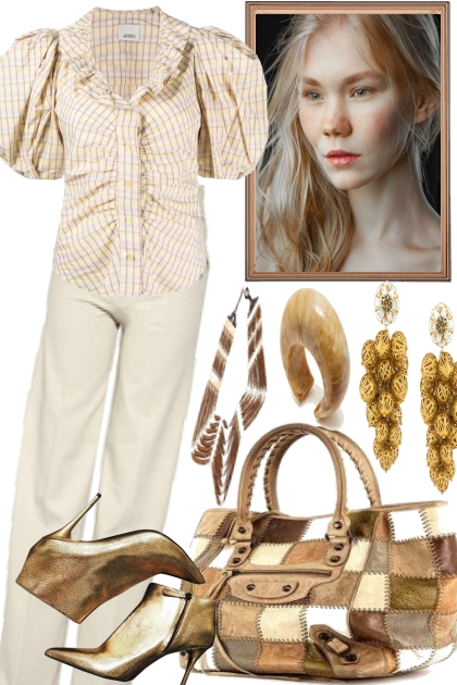 OFF WIHTE AND GOLD- Fashion set