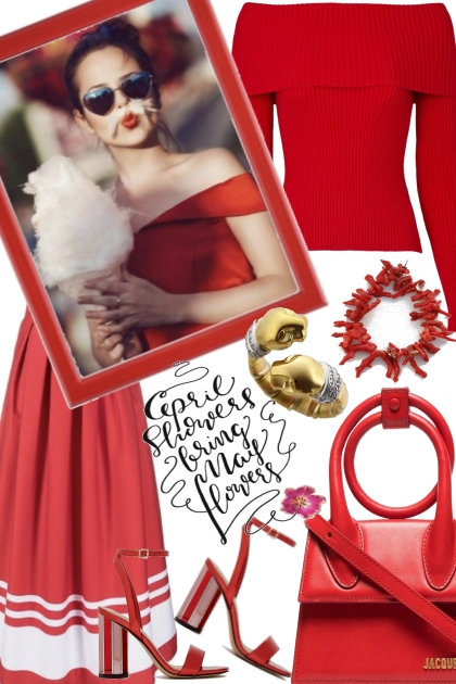 SPRING IN RED..- Fashion set