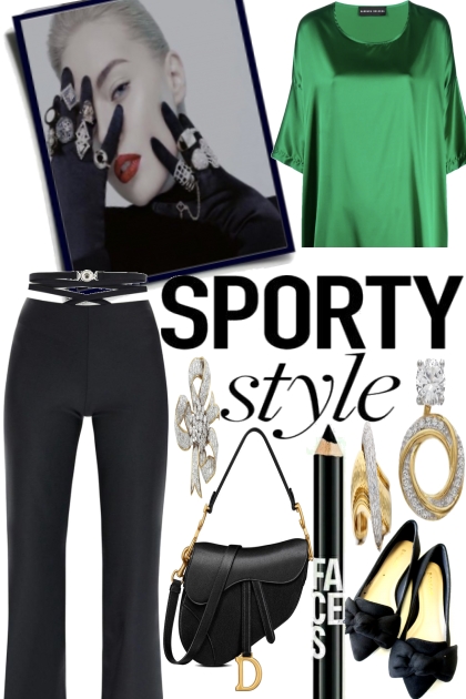 sporty style with glamour- Combinazione di moda
