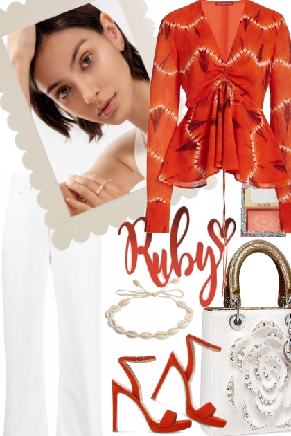 RUBY AND WHITE- combinação de moda