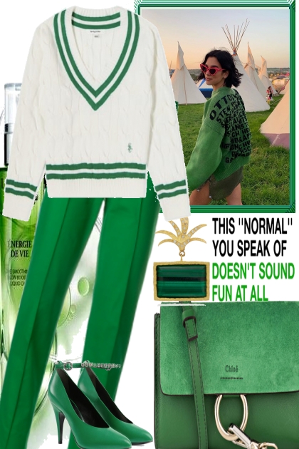 ALLRIGHT SOME GREEN, SOME WHITE- Fashion set