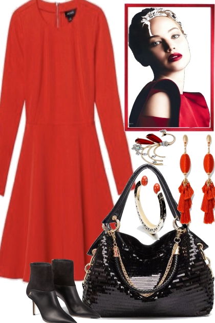 FOR DINNER __ RED AND BLACK- Fashion set