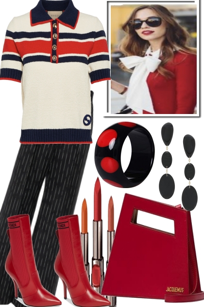 1 BLACK WHITE & RED- Combinaciónde moda