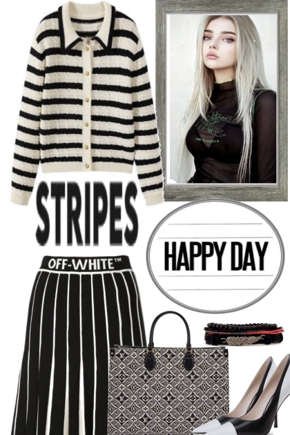 JUST B & W AND STRIPES- コーディネート