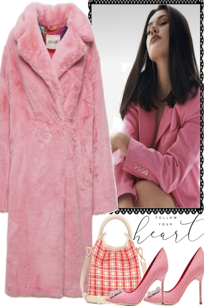 //77 pink coat- Fashion set