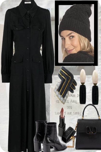 %U black coat- Модное сочетание