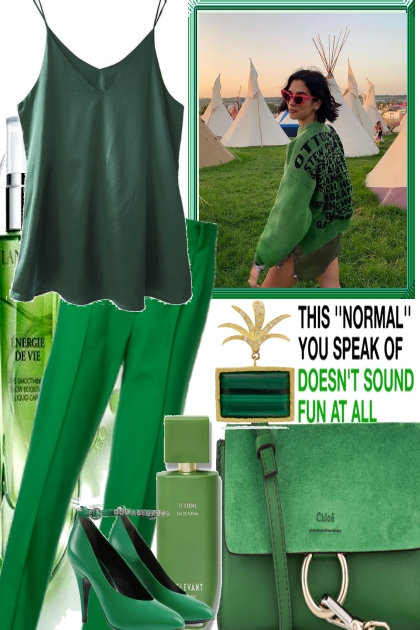 CASUAL GREEN PARTY ..- Modna kombinacija