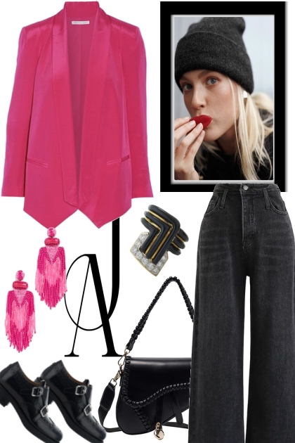 pink blazer- Модное сочетание