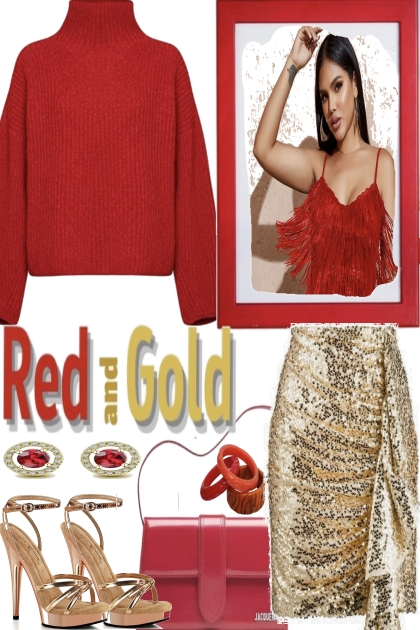 RED AND GOLD. . . . - combinação de moda