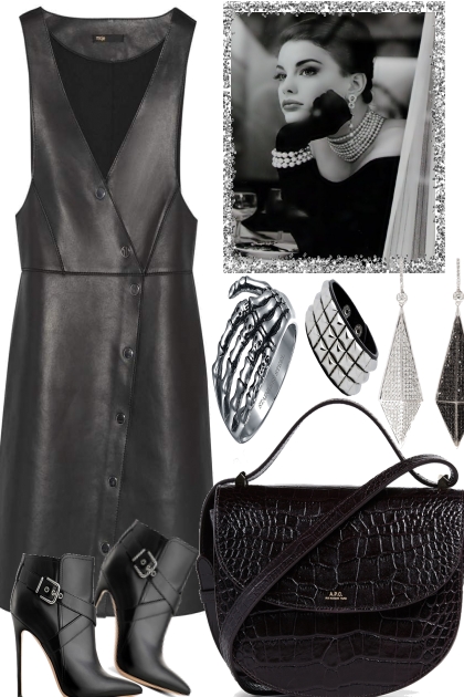 PARTY IN A LEATHER DRESS. .    .- Fashion set