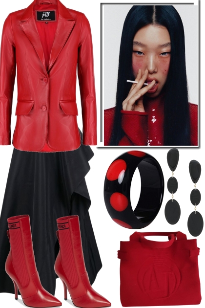 DINNER IN BLACK AND RED  8 9- Fashion set