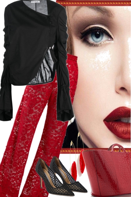 ´´BLACK AND RED- Combinaciónde moda