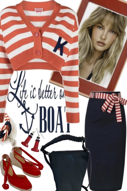 §§ life is better on a boat- combinação de moda