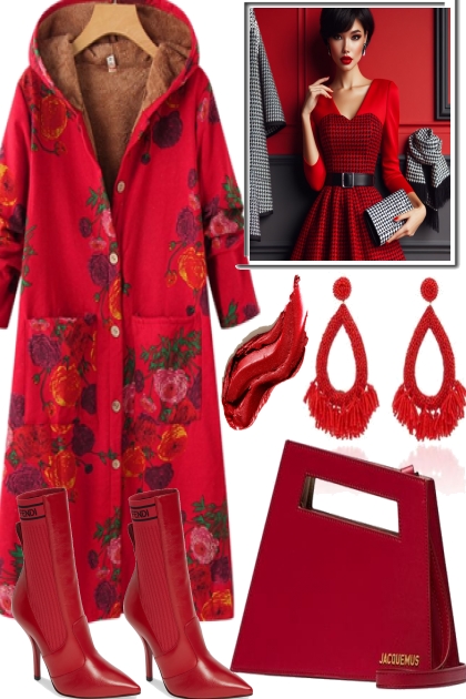 pretty lady in red- Combinaciónde moda
