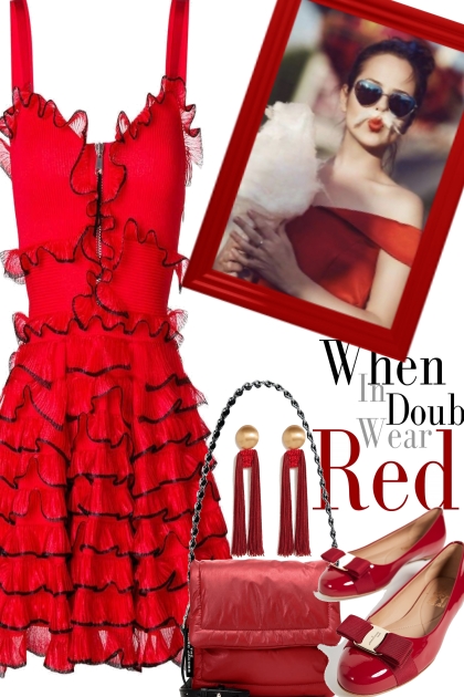 !1J WEAR RED- Combinazione di moda