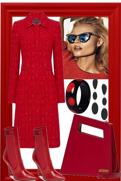 JUST A RED COAT- Fashion set