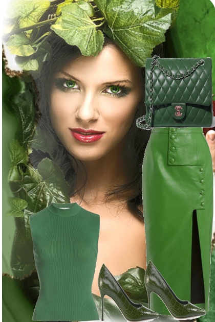 GREEN IN SPRING/- Fashion set