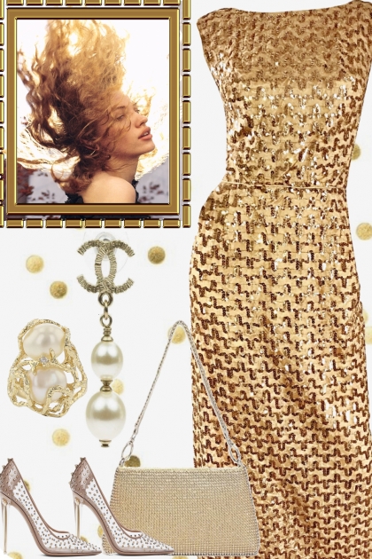 COCKTAILS IN GOLD`- Fashion set