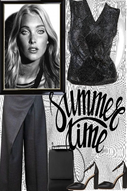 summer time in black- combinação de moda