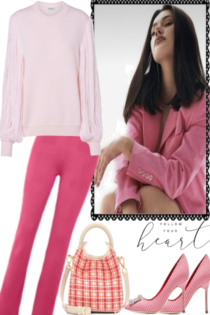 ``pink for a happy day?- combinação de moda