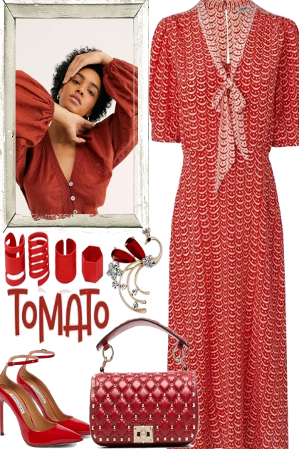 LADY -- IN RED- Combinazione di moda