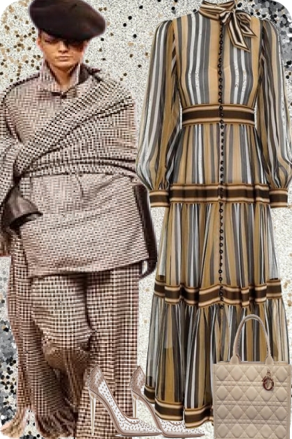 BROWN --- STRIPES- Fashion set