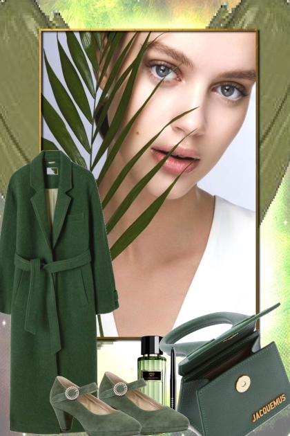 GREEN COAT FOR . THE WINTER- combinação de moda