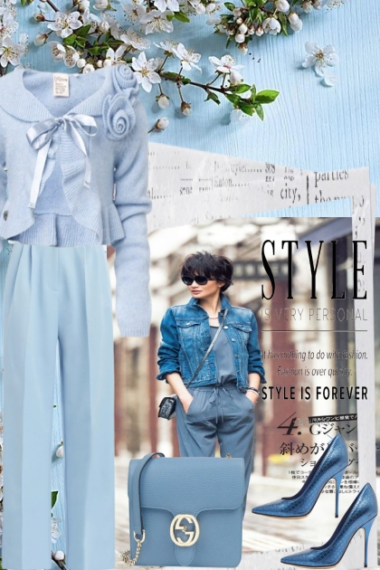 -. THE BLUES . IN THE CITY- Combinazione di moda