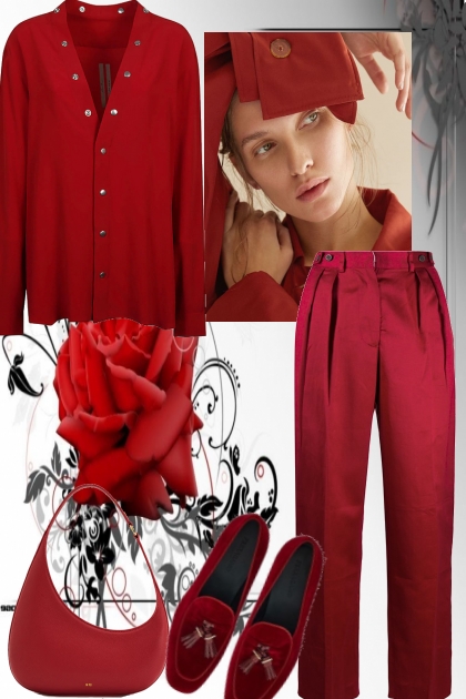 RED FOR ,, SHOPPING DAY- Fashion set