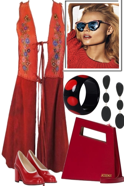 RED .. FOR THE PARTY- Combinazione di moda