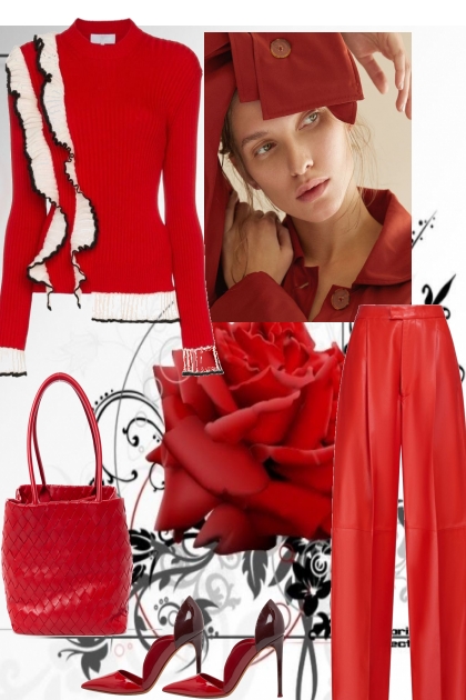 RED .. FOR LUNCH IN THE CITY.. . - Fashion set